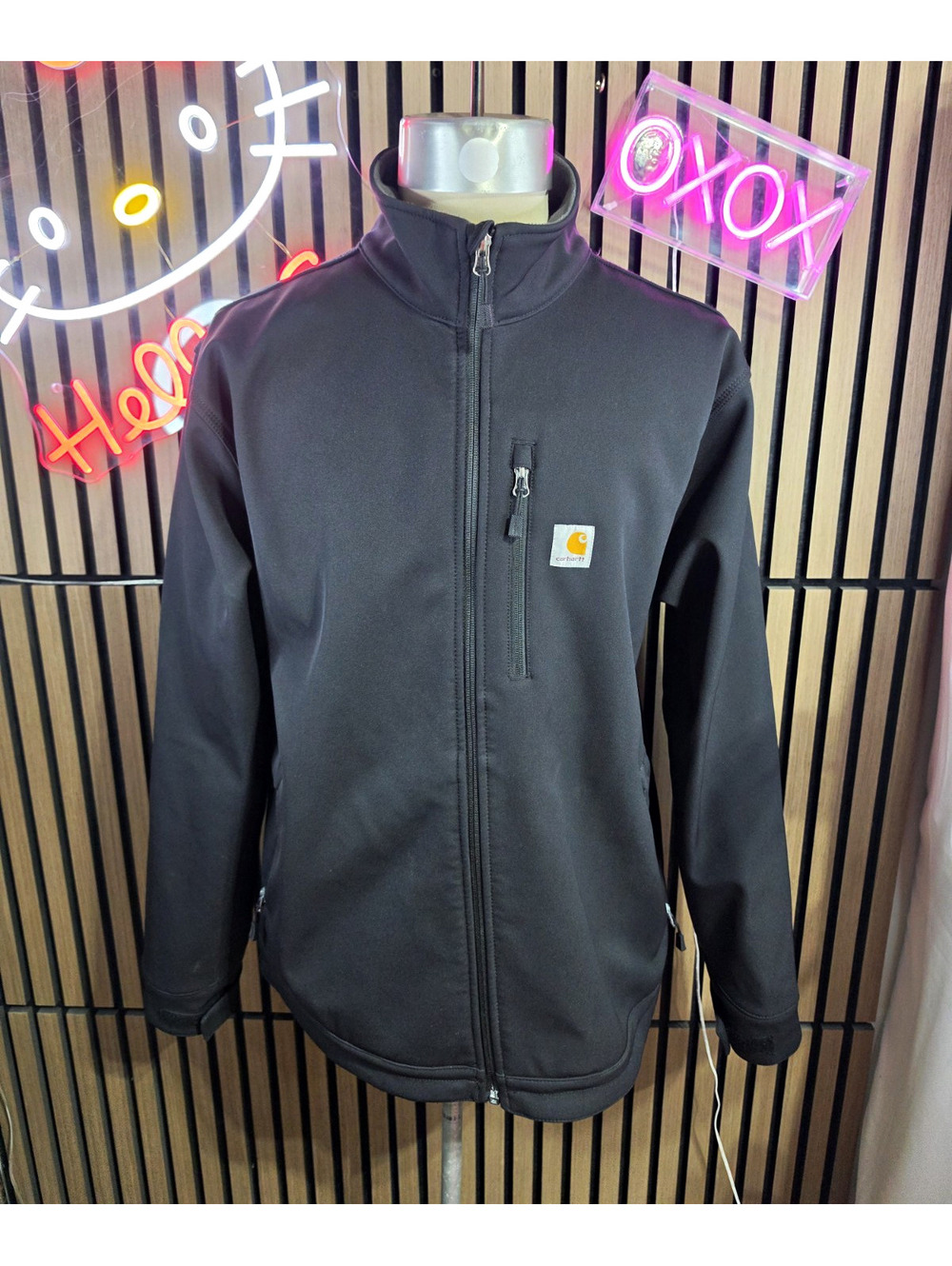 Carhartt Rain Defender Men's Black Soft Shell Jacket Full Zip Stand-Up XL
